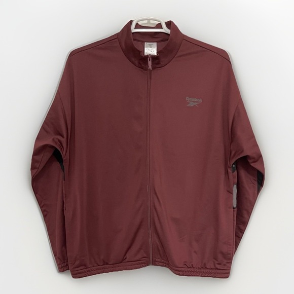 NWT Reebok Men's Track Jacket Identity Vector Tracktop Maroon-Full Zip XL Maroon - Picture 10 of 10